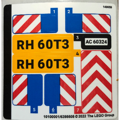 Visuel indicatif Rebrickable de Feuille d’autocollants pour le set 60324-1 (Sticker Sheet for Set 60324-1)