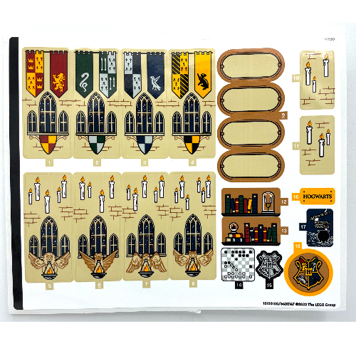 Visuel indicatif Rebrickable de Feuille d'autocollant 1 pour coffret 76399-1 (Sticker Sheet 1 for Set 76399-1)
