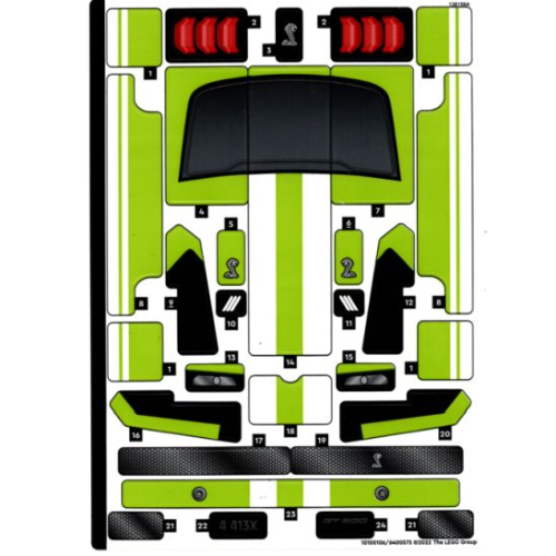 Visuel indicatif Rebrickable de Feuille d’autocollants pour le set 42138-1 (Sticker Sheet for Set 42138-1)