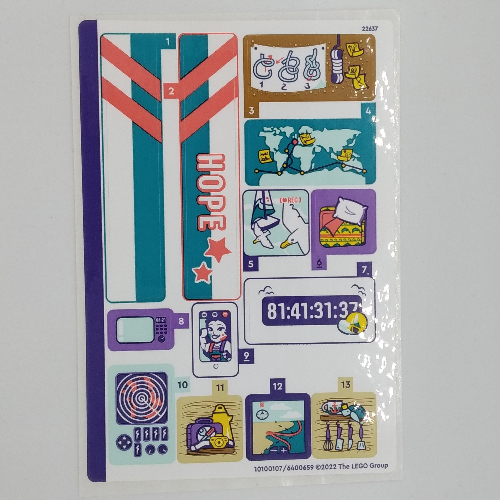 Visuel indicatif Rebrickable de Feuille d’autocollants pour le set 41716-1 (Sticker Sheet for Set 41716-1)