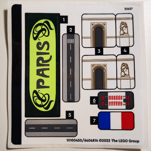 Visuel indicatif Rebrickable de Feuille d’autocollants pour le set 40568-1 (Sticker Sheet for Set 40568-1)