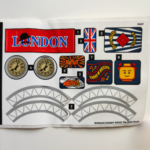 Visuel indicatif Rebrickable de Feuille d’autocollants pour le set 40569-1 (Sticker Sheet for Set 40569-1)