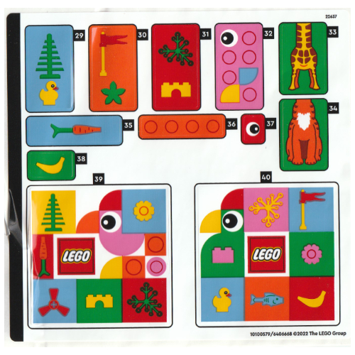 Visuel indicatif Rebrickable de Feuille d'autocollant 2 pour coffret 40574-1 (Sticker Sheet 2 for Set 40574-1)