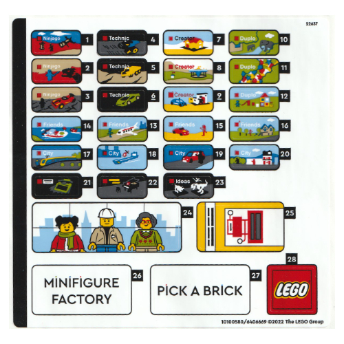 Visuel indicatif Rebrickable de Feuille d'autocollant 1 pour coffret 40574-1 (Sticker Sheet 1 for Set 40574-1)