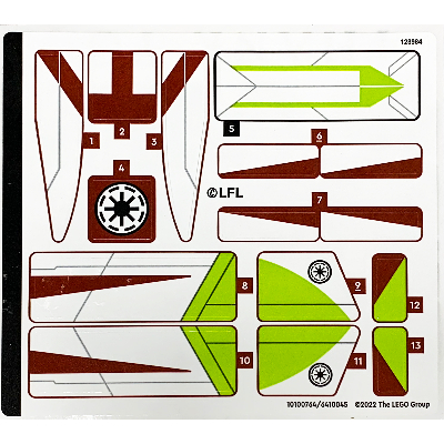 Visuel indicatif Rebrickable de Feuille d’autocollants pour le set 75333-1 (Sticker Sheet for Set 75333-1)