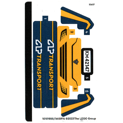 Visuel indicatif Rebrickable de Feuille d’autocollants pour le set 42147-1 (Sticker Sheet for Set 42147-1)