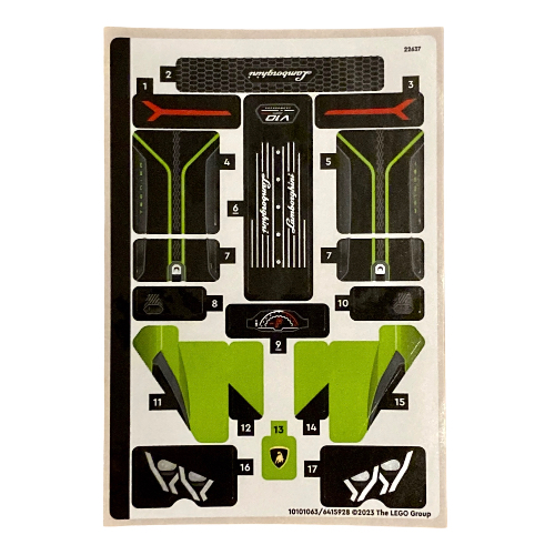 Visuel indicatif Rebrickable de Feuille d’autocollants pour le set 42161-1 (Sticker Sheet for Set 42161-1)
