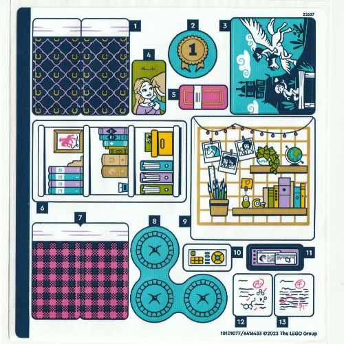 Visuel indicatif Rebrickable de Feuille d’autocollants pour le set 41740-1 (Sticker Sheet for Set 41740-1)