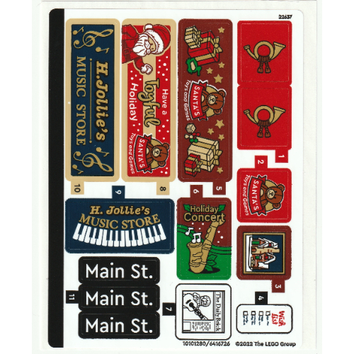 Visuel indicatif Rebrickable de Feuille d’autocollants pour le set 10308-1 (Sticker Sheet for Set 10308-1)