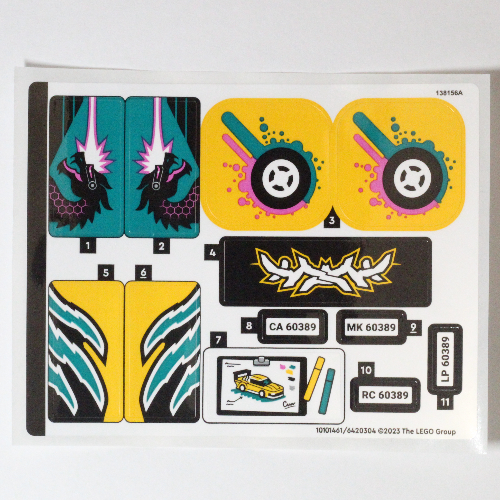 Visuel indicatif Rebrickable de Feuille d’autocollants pour le set 60389-1 (Sticker Sheet for Set 60389-1)