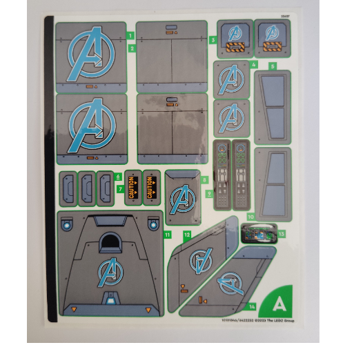 Visuel indicatif Rebrickable de Feuille d'autocollant 1 pour coffret 76248-1 (Sticker Sheet 1 for Set 76248-1)