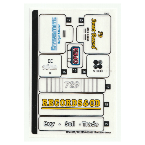Visuel indicatif Rebrickable de Feuille autocollante 2 pour coffret 21339-1 (Sticker Sheet 2 for Set 21339-1)