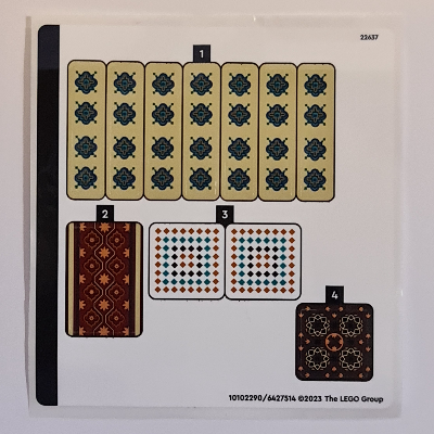 Visuel indicatif Rebrickable de Feuille d’autocollants pour le set 40590-1 (Sticker Sheet for Set 40590-1)
