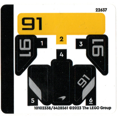 Visuel indicatif Rebrickable de Feuille d’autocollants pour le set 30657-1 (Sticker Sheet for Set 30657-1)