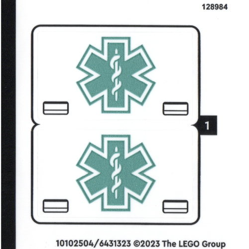 Visuel indicatif Rebrickable de Feuille d’autocollants pour le set 40582-1 (Sticker Sheet for Set 40582-1)
