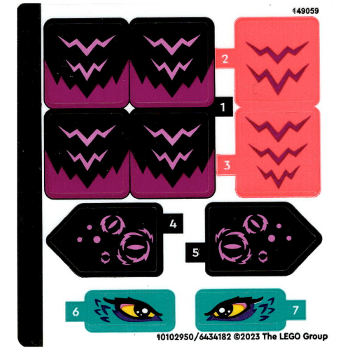 Visuel indicatif Rebrickable de Feuille d’autocollants pour le set 71457-1 (Sticker Sheet for Set 71457-1)