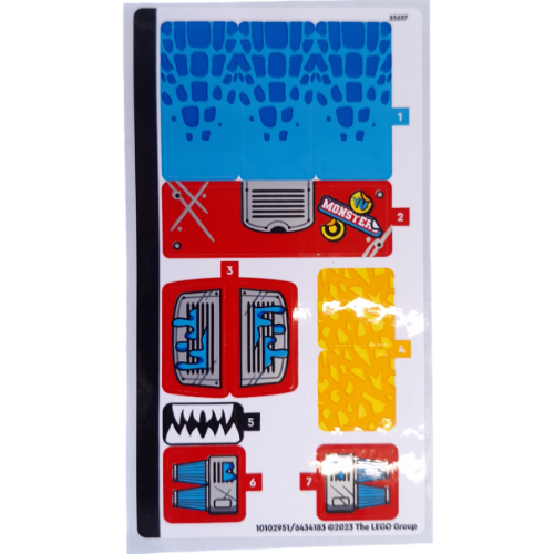 Visuel indicatif Rebrickable de Feuille d’autocollants pour le set 71458-1 (Sticker Sheet for Set 71458-1)