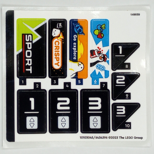 Visuel indicatif Rebrickable de Feuille d’autocollants pour le set 60366-1 (Sticker Sheet for Set 60366-1)