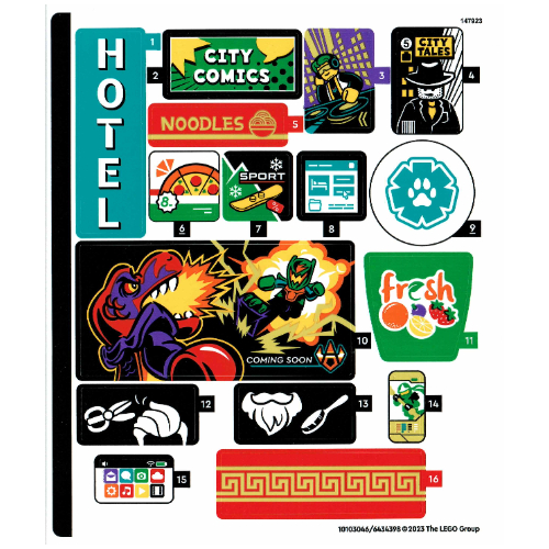 Visuel indicatif Rebrickable de Feuille d'autocollant 1 pour coffret 60380-1 (Sticker Sheet 1 for Set 60380-1)
