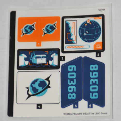 Visuel indicatif Rebrickable de Feuille d’autocollants pour le set 60368-1 (Sticker Sheet for Set 60368-1)