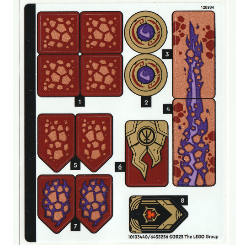 Visuel indicatif Rebrickable de Feuille d’autocollants pour le set 71793-1 (Sticker Sheet for Set 71793-1)