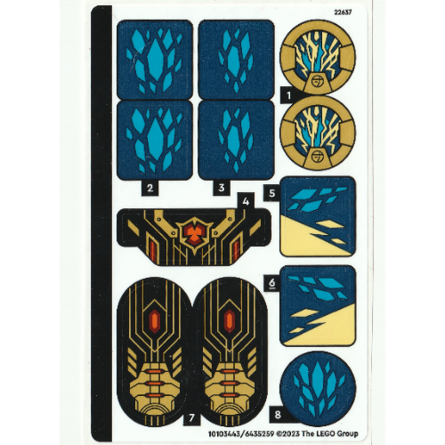 Visuel indicatif Rebrickable de Feuille d’autocollants pour le set 71796-1 (Sticker Sheet for Set 71796-1)