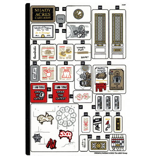 Visuel indicatif Rebrickable de Feuille d'autocollant 2 pour coffret 76218-1 (Sticker Sheet 2 for Set 76218-1)