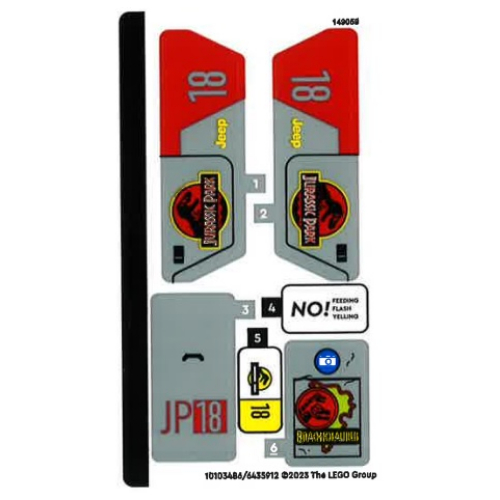 Visuel indicatif Rebrickable de Feuille d’autocollants pour le set 76960-1 (Sticker Sheet for Set 76960-1)