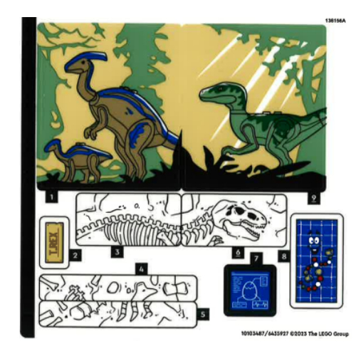 Visuel indicatif Rebrickable de Feuille d’autocollants pour le set 76961-1 (Sticker Sheet for Set 76961-1)