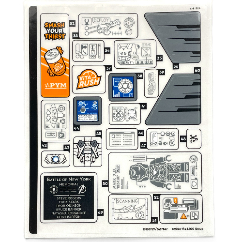 Visuel indicatif Rebrickable de Feuille d'autocollant 2 pour coffret 76269-1 (Sticker Sheet 2 for Set 76269-1)