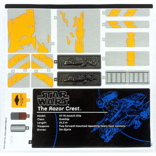 Visuel indicatif Rebrickable de Feuille d’autocollants pour le set 75331-1 (Sticker Sheet for Set 75331-1)