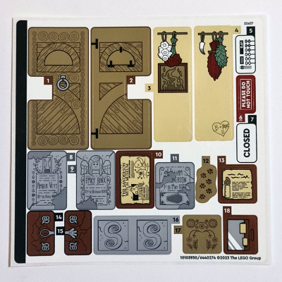 Visuel indicatif Rebrickable de Feuille d’autocollants pour le set 21341-1 (Sticker Sheet for Set 21341-1)