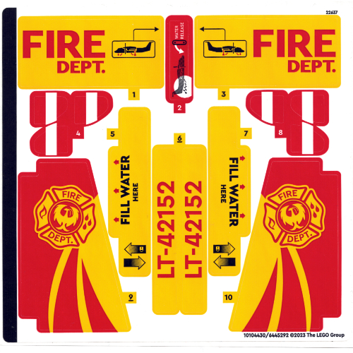 Visuel indicatif Rebrickable de Feuille d’autocollants pour le set 42152-1 (Sticker Sheet for Set 42152-1)