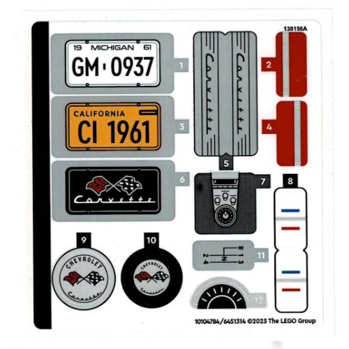 Visuel indicatif Rebrickable de Feuille d’autocollants pour le set 10321-1 (Sticker Sheet for Set 10321-1)