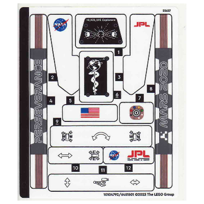 Visuel indicatif Rebrickable de Feuille d'autocollant 1 pour coffret 42158-1 (Sticker Sheet 1 for Set 42158-1)