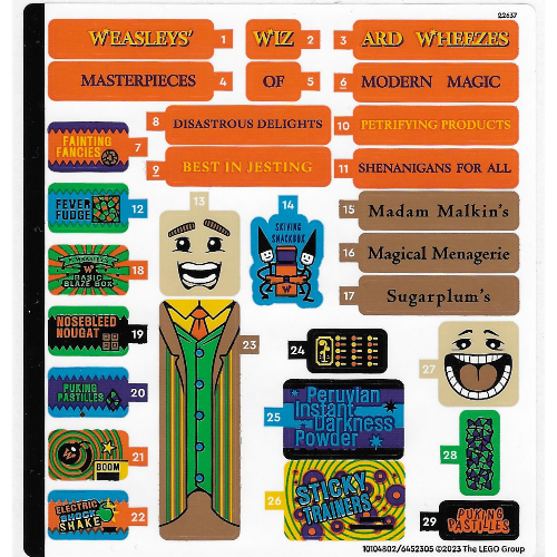 Visuel indicatif Rebrickable de Feuille d'autocollant 2 pour coffret 76422-1 (Sticker Sheet 2 for Set 76422-1)