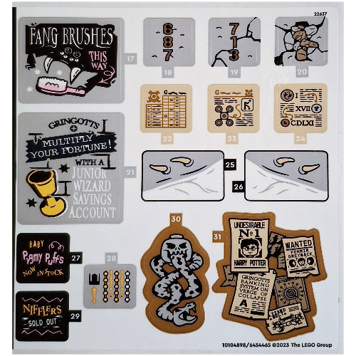 Visuel indicatif Rebrickable de Feuille d'autocollant 2 pour coffret 76417-1 (Sticker Sheet 2 for Set 76417-1)