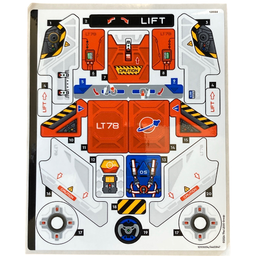 Visuel indicatif Rebrickable de Feuille d’autocollants pour le set 42178-1 (Sticker Sheet for Set 42178-1)