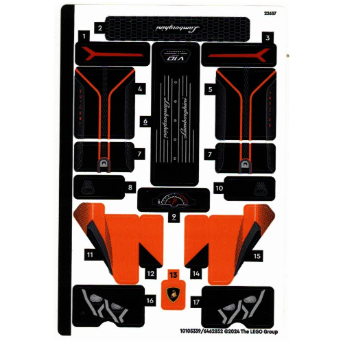 Visuel indicatif Rebrickable de Feuille d’autocollants pour le set 42196-1 (Sticker Sheet for Set 42196-1)