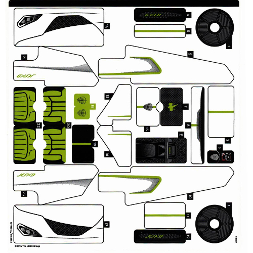 Visuel indicatif Rebrickable de Feuille d’autocollants pour le set 42184-1 (Sticker Sheet for Set 42184-1)