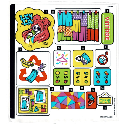 Visuel indicatif Rebrickable de Feuille d’autocollants pour le set 42614-1 (Sticker Sheet for Set 42614-1)