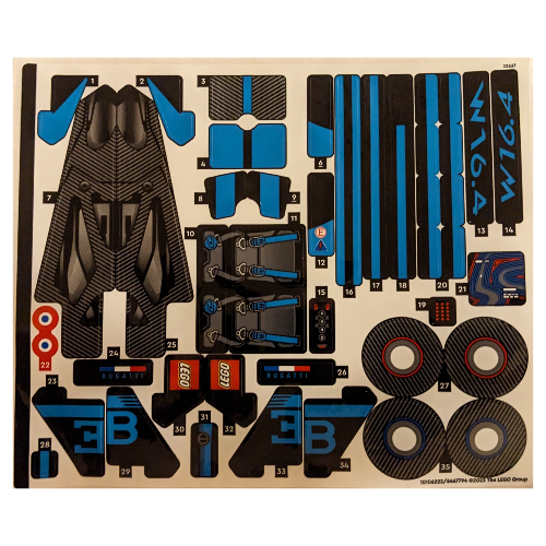 Visuel indicatif Rebrickable de Feuille d’autocollants pour le set 42162-1 (Sticker Sheet for Set 42162-1)