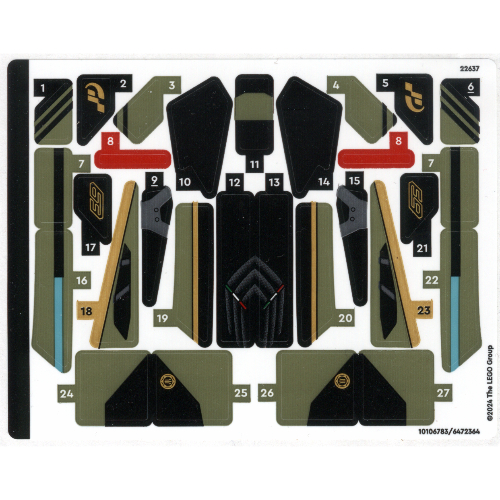 Visuel indicatif Rebrickable de Feuille d’autocollants pour le set 76923-1 (Sticker Sheet for Set 76923-1)