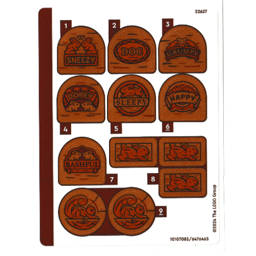 Visuel indicatif Rebrickable de Feuille d’autocollants pour le set 43242-1 (Sticker Sheet for Set 43242-1)