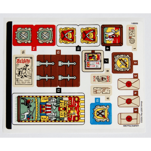 Visuel indicatif Rebrickable de Feuille d’autocollants pour le set 10332-1 (Sticker Sheet for Set 10332-1)