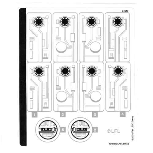Visuel indicatif Rebrickable de Feuille d’autocollants pour le set 75376-1 (Sticker Sheet for Set 75376-1)