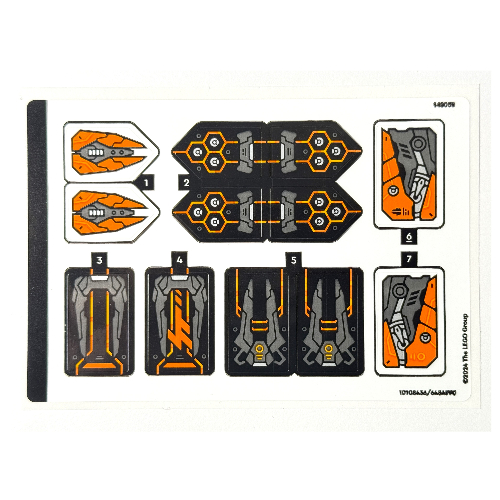 Visuel indicatif Rebrickable de Feuille d’autocollants pour le set 71821-1 (Sticker Sheet for Set 71821-1)