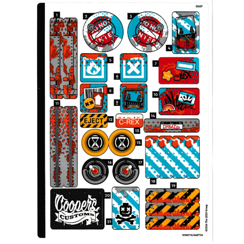 Visuel indicatif Rebrickable de Feuille d’autocollants pour le set 71484-1 (Sticker Sheet for Set 71484-1)