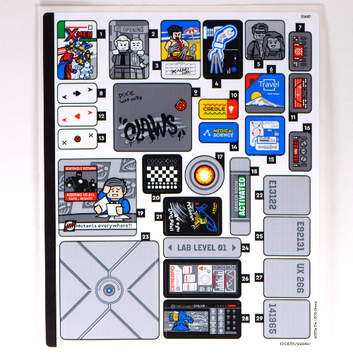Visuel indicatif Rebrickable de Feuille d'autocollant 1 pour coffret 76294-1 (Sticker Sheet 1 for Set 76294-1)