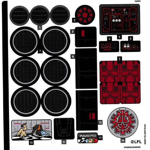 Visuel indicatif Rebrickable de Feuille d’autocollants pour le set 75389-1 (Sticker Sheet for Set 75389-1)
